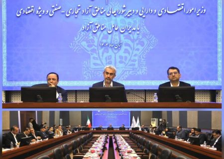 نشست هم اندیشی وزیر امور اقتصاد و دارایی و دبیرشورایعالی مناطق آزاد با مدیران عامل مناطق آزاد